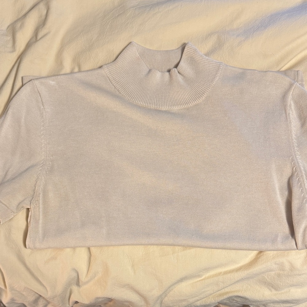 Elegant Cream Mockneck Sweater